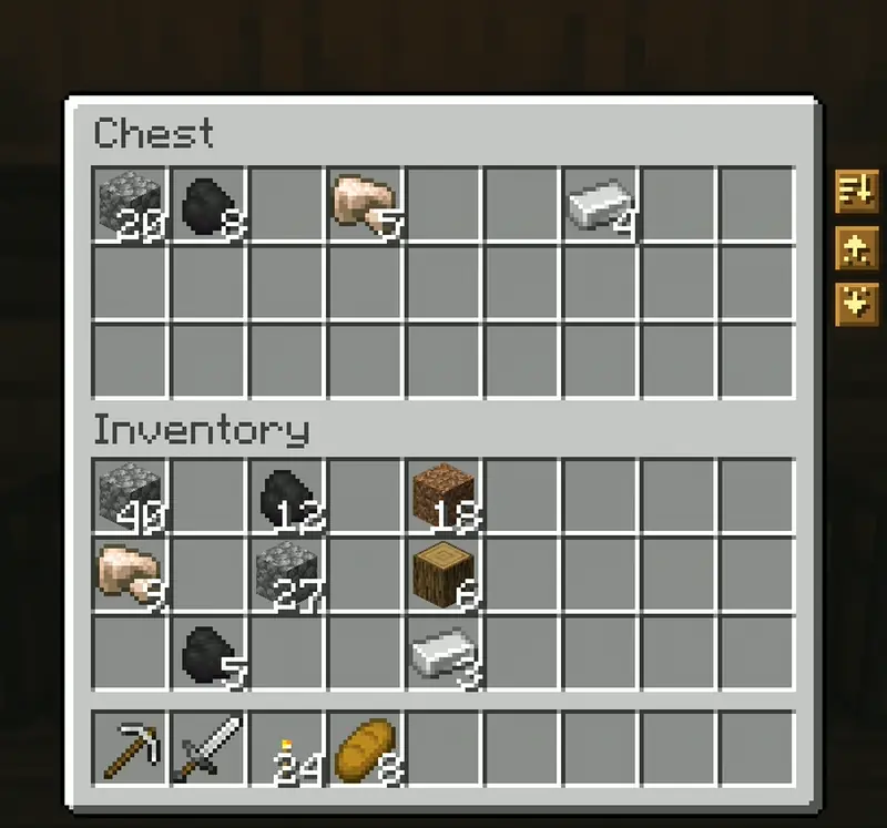 Matching inventory items sent to storage with Deposit