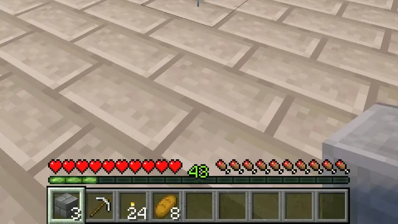 A new stack of blocks replacing an empty stack in hand