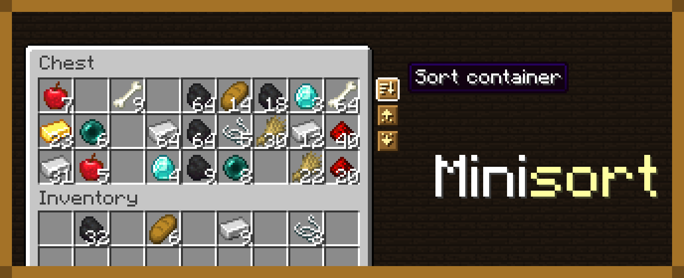 Using Minisort to organize chest contents